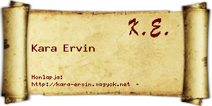 Kara Ervin névjegykártya